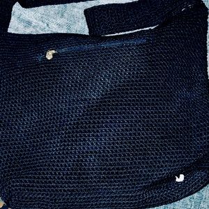 The Sak Navy blue crochet shoulder bag